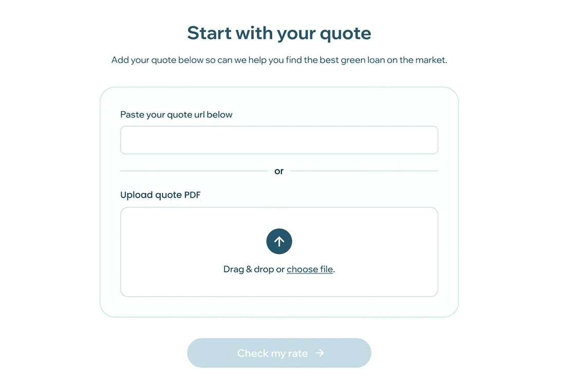 Installer portal screen for referring a customer with a quote